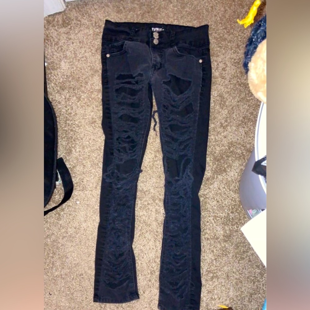 Thrill always a Thrill Black Ripped Skinny Jeans